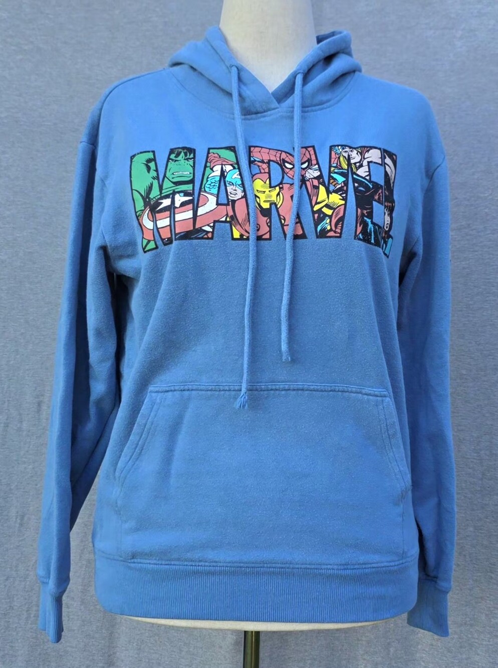 Marvel Superhero Graphic Hoodie Blue Size Small